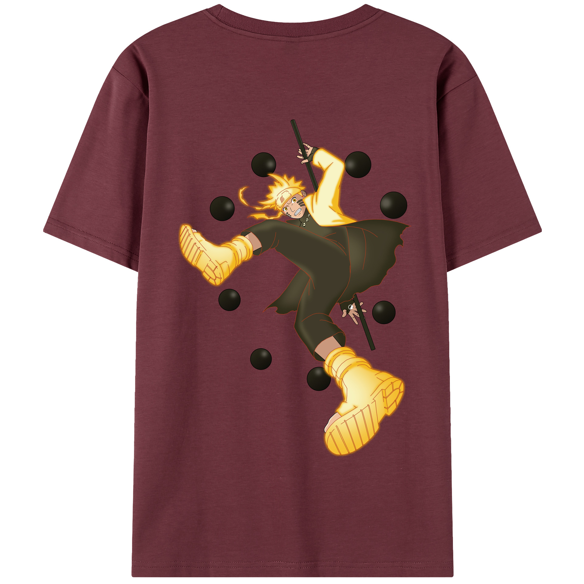 （画像用） NARUTO -ナルト- うずまき ナルト Uzumaki Naruto 綿100％半袖Tシャツ（背面プリント）